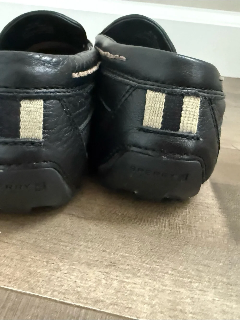 Sperry Top-Sider Loafers Black 8.5 Leather Pilot Collection Wave Comfort Slip-On